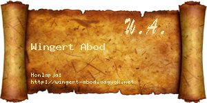 Wingert Abod névjegykártya